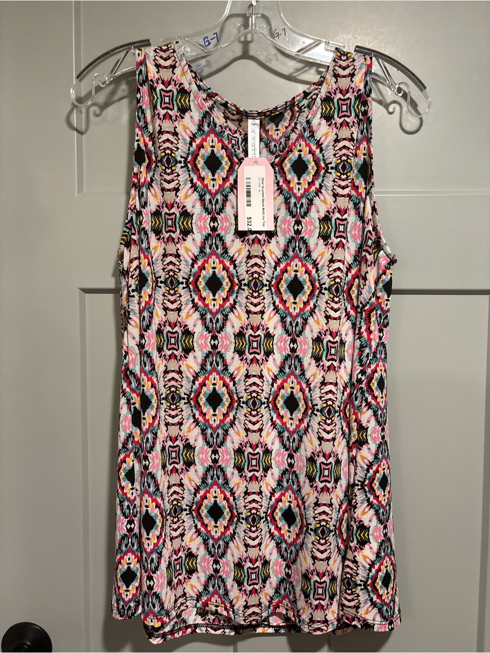 Scarlett Pink Multi-Print Sleeveless Tank Top